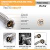 Ruhe Connection Pipe | 304 Grade Stainless Steel Connection Pipe | Silver | Hose Pipe Suitable for Hot & Cold Mixer Faucets For Basins and Sinks, Geysers, and Flush Tanks | 18 Inches (Set Of 2) view 3