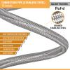 Ruhe Connection Pipe | 304 Grade Stainless Steel Connection Pipe | Silver | Hose Pipe Suitable for Hot & Cold Mixer Faucets For Basins and Sinks, Geysers, and Flush Tanks | 18 Inches (Set Of 2) view 4