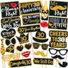 Wobbox 30th Anniversary Photo Booth Party Props DIY Kit, Golden Gliter & Black, Anniversary Party Decoration view 1