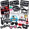 Wobbox 20th Anniversary Photo Booth Party Props DIY Kit, Red Gliter & Black, Anniversary Party Decoration view 1