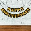 Wobbox Anniversary Photo Booth Party Props DIY Kit with Happy Anniversary Bunting Banner, Golden Gliter & Black, Anniversary Party Decoration All Dates view 4