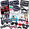 Wobbox 1st Anniversary Photo Booth Party Props DIY Kit, Red Gliter & Black, Anniversary Party Decoration view 1
