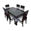 MONKDECOR Classic Transparent 6 Seater Rectangle Dining Table Cover with Silver Lace (60x90 Inches) view 1