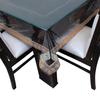 MONKDECOR Classic Transparent 6 Seater Rectangle Dining Table Cover with Golden Lace (60x90 Inches) view 3