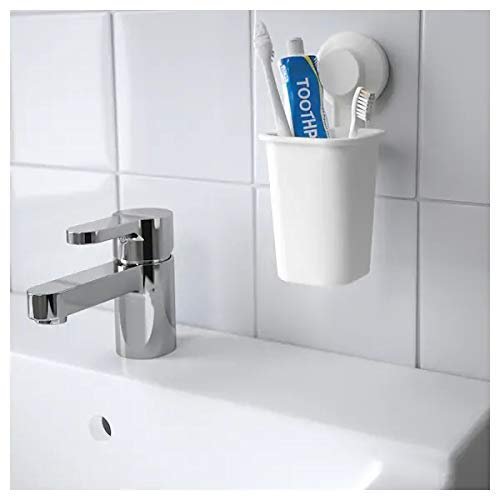 SELTOS Toothbrush Holder with Suction Cup, White, IKEA Make