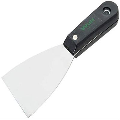 WULF 2 Inch Heavy Duty Stainless Steel Scraper with Wooden Handle | Multipurpose Plain Scrapper for Mixing, Cutting, Baking, Chocolate, Dough, Art & Construction Use | Premium Kitchen & Utility Tool