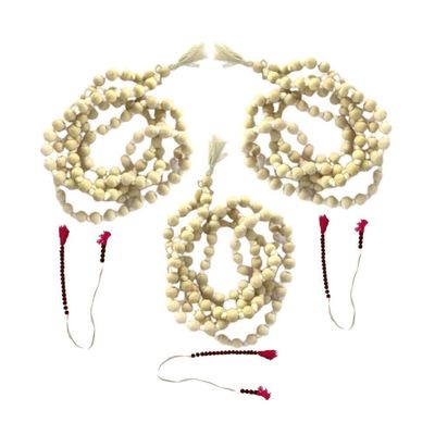 MAYAPURI Tulsi Wooden Japa Mala With Mala Counter/Sakshi Mala (Pack of 3/COMBO)