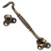 RISEOM Brass Heavy Gate Hook and Eye/Window Hook for Double Doors Gates/Windows(Flower Eye) (Pack of 4, Antique-5 inch) view 2