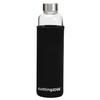 Cutting EDGE 500ml Borosilicate Round Glass Water Bottle Set of 1 with Black Portable Carrying Sleeve for School, Home, Office, Travel, Sport, Yoga, Gym, Hot, Cold Drinks (Transparent) view 1