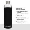 Cutting EDGE 500ml Borosilicate Round Glass Water Bottle Set of 1 with Black Portable Carrying Sleeve for School, Home, Office, Travel, Sport, Yoga, Gym, Hot, Cold Drinks (Transparent) view 4