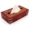 ZYNTIX Wooden Tissue Box Holder Cover with Velvet Interior 9x5 inch (Full_Brass), Standard view 1