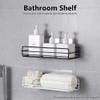 Eopzo Multipurpose Kitchen Bathroom Shelf Wall Holder Storage Rack Bathroom Rack Storage Box Strong Magic Sticker Shower Rack Shelf (Plain Holder) (Black) view 3