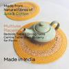 JASMEY HOMES Set of 2 Dining Table Mat 30cm Round Mat - Yellow (Double Ring) | Used as Centre Table dcor placemat/House Warming Gifts for New Home view 3