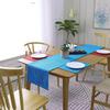 Khooti Jute Fabric Rectangular Heat Resistant Dining Table Runner for Dining Table Wedding Party, 12 x 36 inches, (Bondi Blue) view 3
