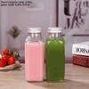 Brezzycloud Glass Food Grade Airtight Water Bottle with Leak-Proof Stainless Steel Lid - Water, Smoothie, Juicer and Beverage Glasses - 500ml (Set of 2) view 2