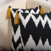 Decoghar Black Handmade Bohemian Embroidered Cushion Cover for Sofa, Bed & Living Room | Soft Cotton Feel for Summer Comfort | 16x16 Inch | Pack of 1 view 4