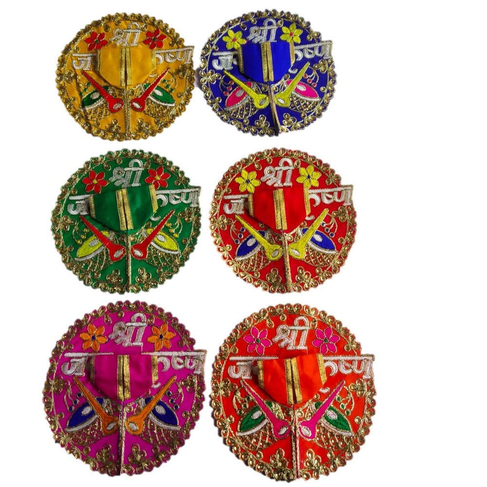 VRINDAVAN LADDU GOPAL TRADERS Woollen Laddu Gopal Poshak Dress Set of 3 (Size 2 No. / 6 Inch) - Pack of 5