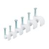 GLOBOMOTIVE PVC Wire Fastener Circle Cable Clips with Metal Nails for Cable Management, Cord Organizer, White (Pack of 100, 10 mm) view 3