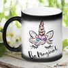 FirseBUY Cute Be Magical Unicorn Printed Black Magic Mug Gift for Girls or Women - Glossy Finished 11 Oz view 3