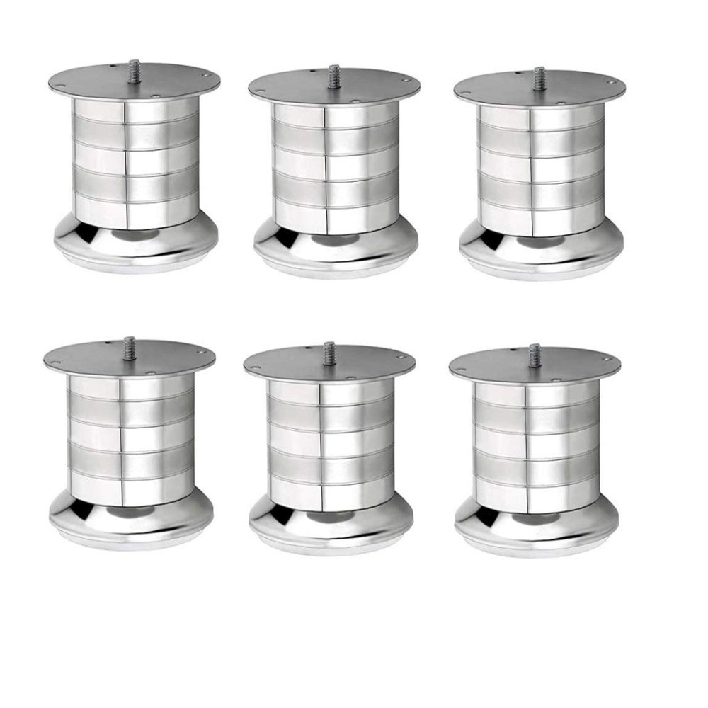 Steel Gold Stainless Steel Two-Tone Finish Round Model Sofa Leg Height Stylish Sofa Legs to Support for Your Furniture (65MM) (2 Inch - 6 Pcs)
