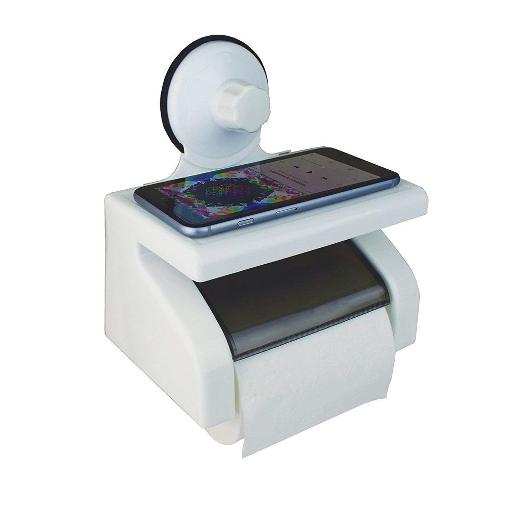 ABS and Plastic Magic Self Adhesive 2 Way Kitchen/Bathroom Toilet Paper Holder Dispenser (Standard, White-1)