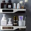 VIHAX Wall Mounted Adhesive Bathroom Shower Shelf/Plastic Rustproof Hanging Shower Caddy Shampoo Conditioner Holder Bathroom Wall Organizer Shelf Shampoo Cosmetic Storage Shelf Bathroom Accessories view 3