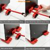 IZ LeZoir Heavy Duty Furniture Lifter with Sliders for Easy and Safe Moving, Appliance Roller Suitable for Sofas, Couches and Refrigerators, Adjustable Height (Red Colour) view 2