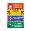 Anne Print Solutions Use Social Distancing Avoid Touching Nose Sanitize Your Hands No Mask No Entry Stickers Size 12 Inch *X 4.5 Inch* Pack of 4 Pcs Multicolour view 1