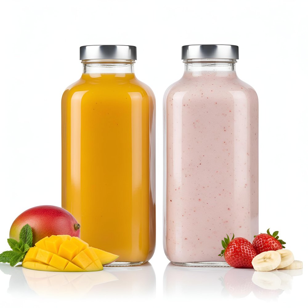 Vency 500ml French Square Bottle with Leak-Proof Airtight Stainless Steel Lid for Water, Smoothie, Juices (Set Of 2)