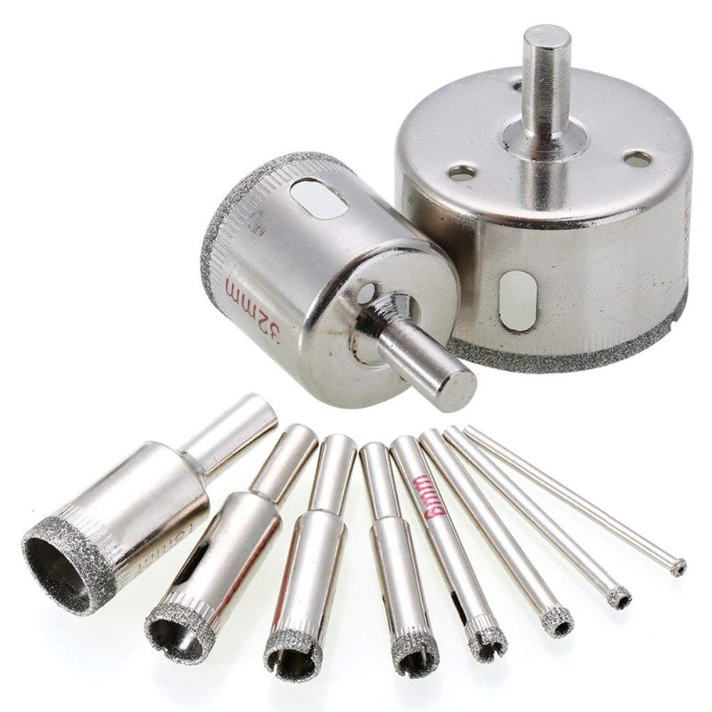 Up to Date Products & Tools 10 Pcs Diamond Hole Saw Marble Drill Bit Set 3-50mm for Glass Ceramic Tile Drilling Tools By Mr. DIY Crafts