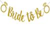 Festiko Bride to Be Gold Glitter Banner Bridal Shower Wedding Bridal Shower Hen Night Bunting Bachelorette Engagement Party Decoration Supplies view 1