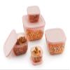 INVOSS Fridge Storage Containers for Vegetables  Multisize (Pack of 5) | Refrigerator Organiser Boxes | Freezer Safe, Plastic Fridge Containers | Kitchen Storage Box for Vegetables & Fruits - Pink view 3