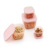 INVOSS Fridge Storage Containers for Vegetables  Multisize (Pack of 5) | Refrigerator Organiser Boxes | Freezer Safe, Plastic Fridge Containers | Kitchen Storage Box for Vegetables & Fruits - Pink view 4