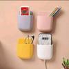 KK Gadgets Wall Mounted Storage Case for Remote, Toothbrush, Mobile Phone Plug Holder,Plastic, Multicolour, Pack of 4 Pieces view 1