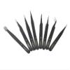 Catchex ESD Safe Powder Coated Anti-static Tweezers for Electronics Repair, Soldering, Crafting and Jewelry - Pack of 8, Black view 1