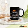 FirseBUY Legends are Born in December Printed 11 Oz Ceramic Coffee Mug Gift for Men (Black) view 4