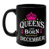 FirseBUY Queens are Born in December Printed 11oz Ceramic Coffee Mug Gift for Women and Girls (Black) view 1