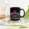 FirseBUY Queens are Born in December Printed 11oz Ceramic Coffee Mug Gift for Women and Girls (Black) view 2
