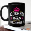 FirseBUY Queens are Born in December Printed 11oz Ceramic Coffee Mug Gift for Women and Girls (Black) view 3