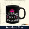 FirseBUY Queens are Born in December Printed 11oz Ceramic Coffee Mug Gift for Women and Girls (Black) view 4