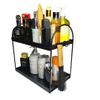 SKY MORE Mild Steel Metal Set Of 2-Tier Tabletop Standing Rack, Black Made In India view 3