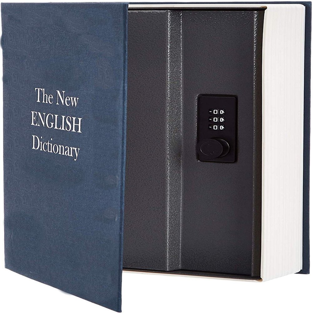 ISTORE Book Safe Dictionary Style Iron Locker Jewellery Box with Password Protected, Standard