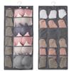 ZIZLY Multifunction Dual-Sided Hanging Closet Organizer for Garment Storage, Underwear, Stocking, Toiletries Accessories, Bra, Sock, Hanging Storage 30 Mesh Pockets & Rotating Metal Hanger view 1