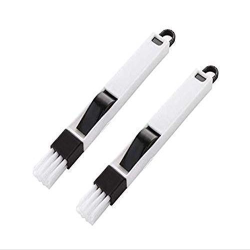 Eopzo Plastic Corners & Edges Dust Multipurpose Use Cleaning Brush for Window Frame, Keyboard with Mini Dustpan, 2-Pieces, White