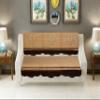 Castiqa Cotton Fabric Abstract Floral Design Standard Sofa Covers Set for Living Room (Beige & Coffee, 3 Seater) view 1