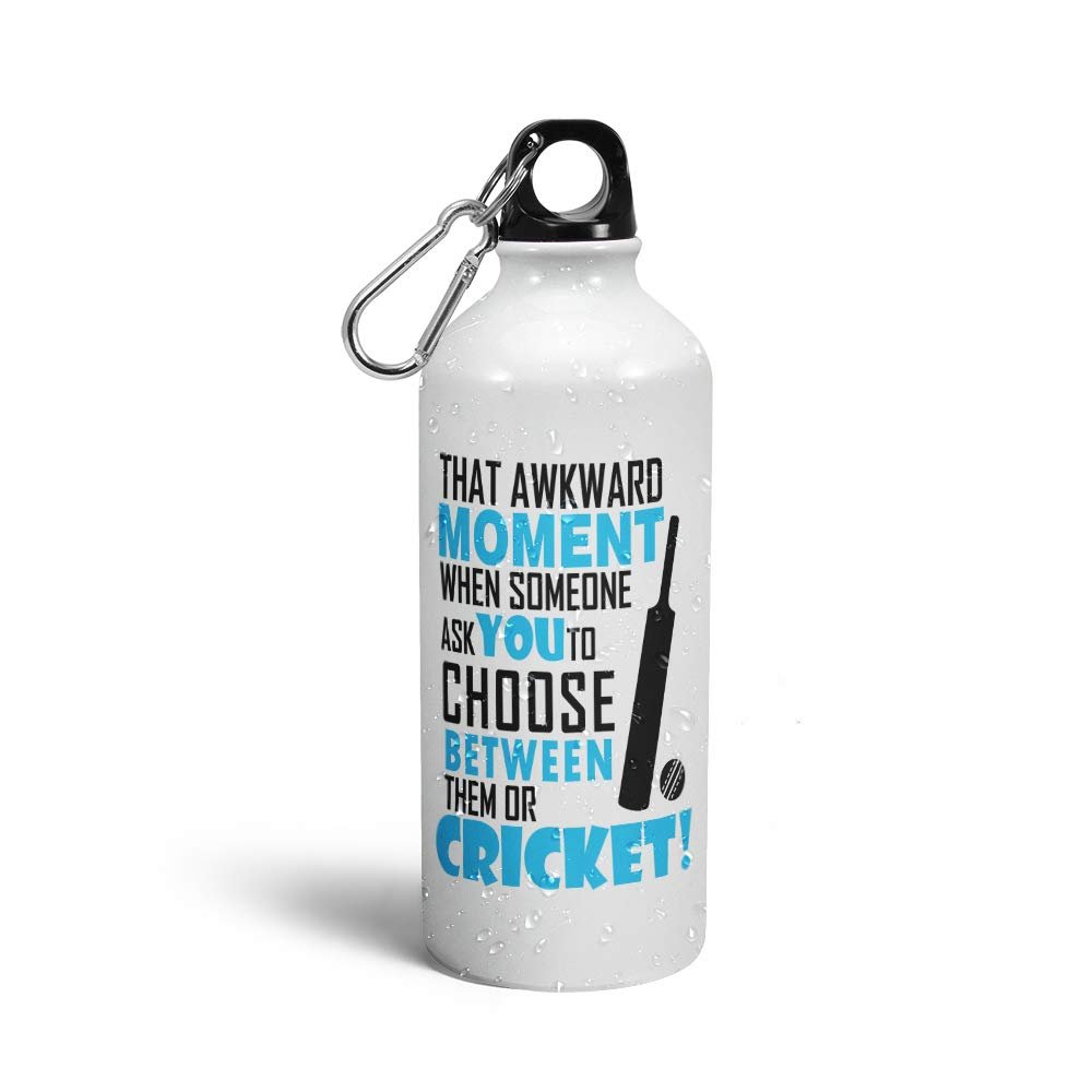 Prink Cricket Theme Water Bottle | Sipper Bottle | Water Bottles | Cricket Batsman Sippers | Printed Aluminium Sipper Bottle for Cricketers,Kids, Sports, Gym | 600 ml