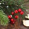 Ascension 100pcs Artificial Holly Berries, 10 mm Fake Berries Decor on Wire for Christmas Tree Decorations Flower Wreath DIY Craft Use (Red) view 3