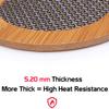 HOKIPO Eco-Friendly Bamboo Wooden Coasters for Home Pan Pot Holder for Dining Table Heat Pad for Kitchen - Pack of 6 (AR2926*6) view 4