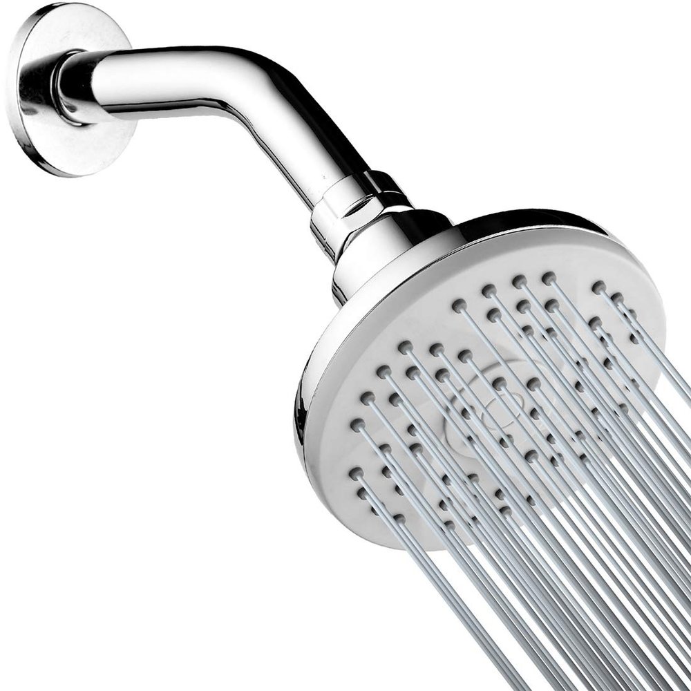 ALTON SHR22020 ABS Overhead Chrome Finish Polished 4 inch Shower with 9 Inch Brass Arm and Flange (Silver)