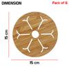 HOKIPO Eco-Friendly Bamboo Wooden Coasters for Home Pan Pot Holder for Dining Table Heat Pad for Kitchen - Pack of 6 (AR2925*6) view 3
